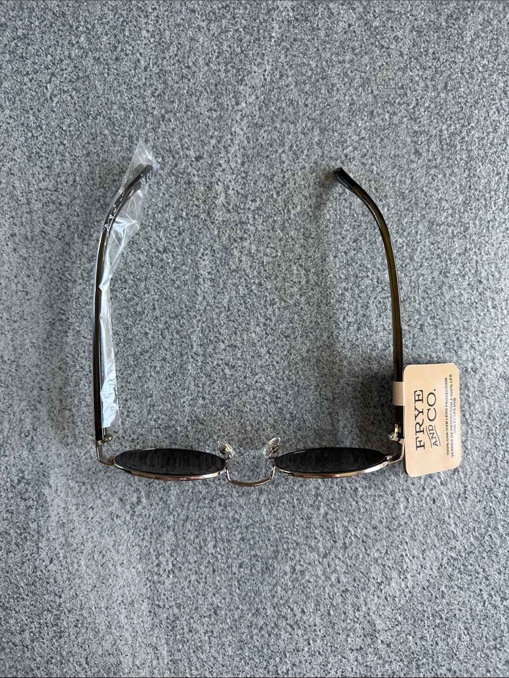 NWT FRYE Savannah Women’s Sunglasses in Olive Gold Slim Oval Metal Frame No Case - Picture 5 of 14
